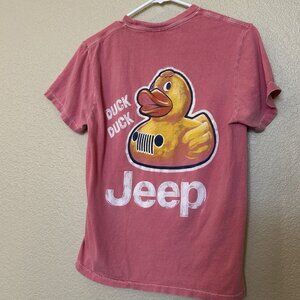 JEEP Rubber Duck  T Shirt Unisex Small Pink Graphic Comfort Colors 100% Cotton